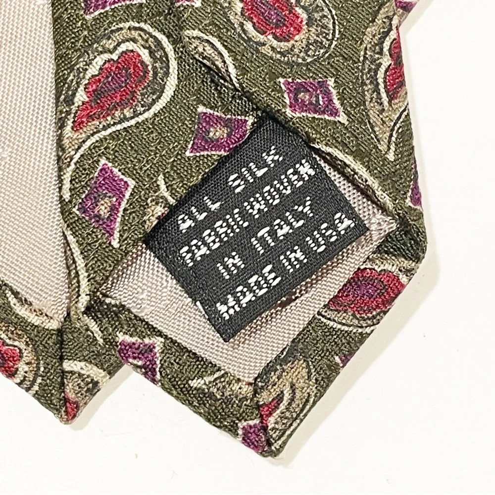 Christion Dior Silk Green Paisley‎ Monsieur Neck Tie